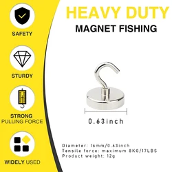 Super Strong Neodymium Fishing Magnet with Storage Box (E16 Pull Max 5KG)