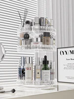 Acrylic Cosmetics Storage Box Nail Display Stand Rotating Makeup Organizer Holder Lipstick Skin Care Products Storage Shelf 2