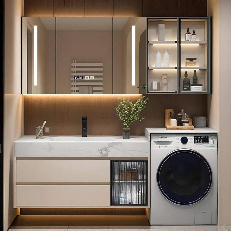 Storage Shelf Mirrors Towel Cabinet Double Washbasin Vanity Bathroom Sinks Multifunction Home Furniture Closed Toilet Kitchen Wc