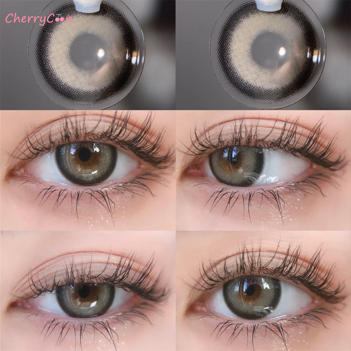 

CherryCon Satuo gray new popular Contact Lenses Colored Softfor Eyes big beautiful pupil Contact Lens Myopia degrees 2pcs/Pair