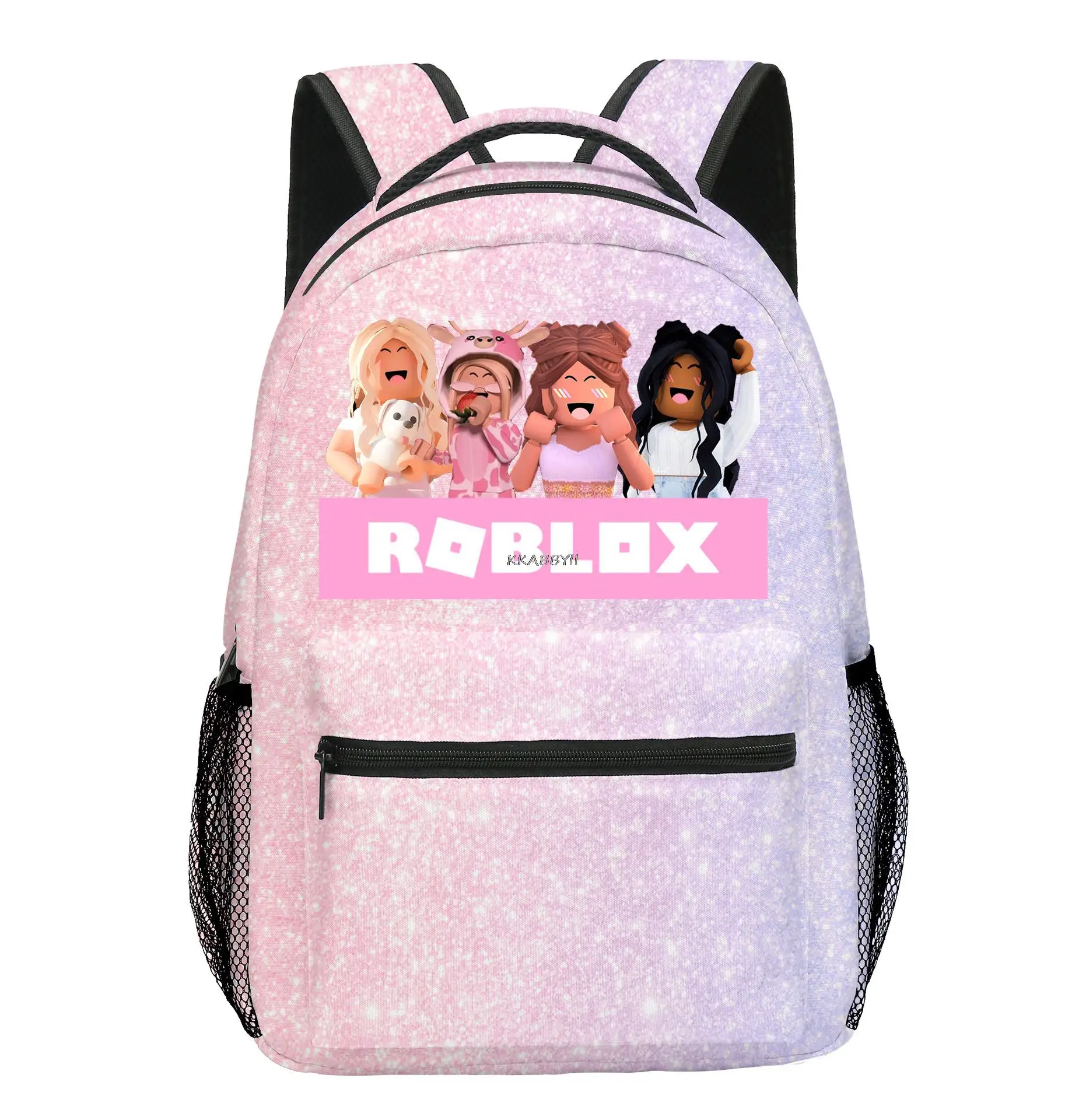 Roblox-Mochila de ombro para estudante masculino e feminino, bolsa