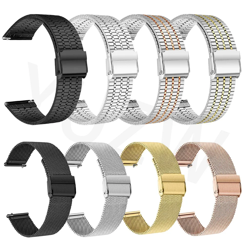 Premium Stainless Steel Watch Strap, 22mm/20mm, Metal Bracelet