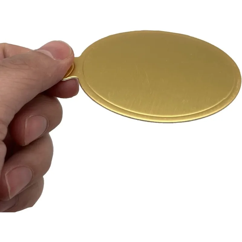 Mini Cake Boards 8cm Mini Round Cardboard Mousse Cupcake Base Cake Dessert Golden cake packing box 100pcs