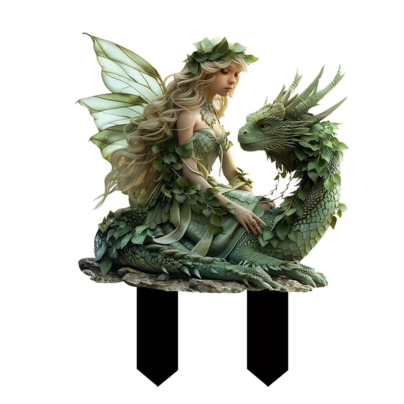 Bohemian Fairy Flower Pot Decoration 2D Acrylic Garden Ground Insert Pot Accessory Large Plant Figurine