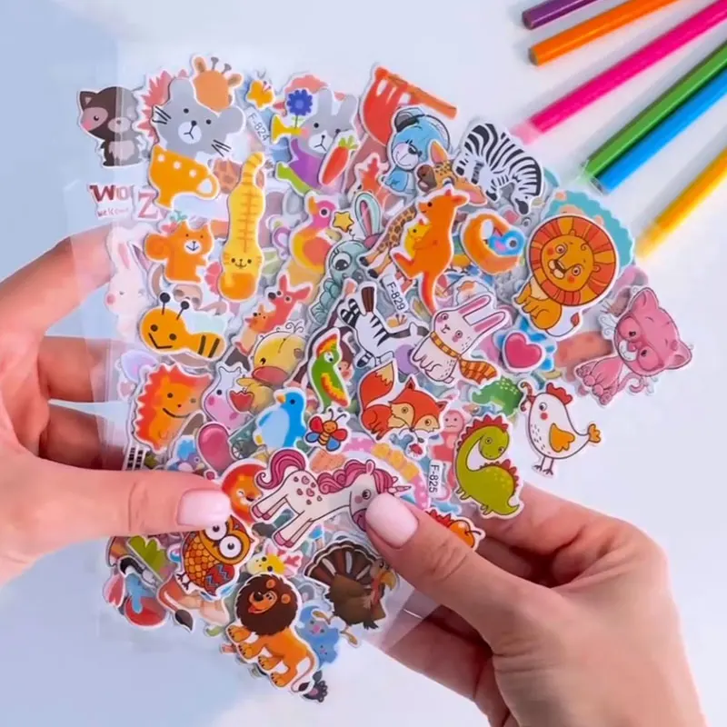 10 Sheets 3D Puffy Stickers for Kids Cute Cartoon Animal Stickers Scrapbook Stickers for Children Gift for Boys and Girls 1