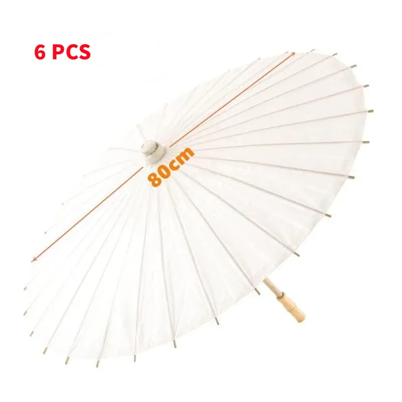 Bamboo Parasol Paper Umbrella, Wedding Party Favor, Bridal Shower Centerpieces, Photo Props, 80cm