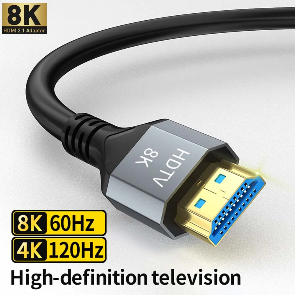 HDMI-Kabel 2,1 Splitter 4k @ 120hz 8k @ 60hz 48gbps Adapter für Earc Arc HDCP Ultra-Hochgeschwindigkeits-Video kabel PC Laptop-Projektor HD-TV – Detail 1