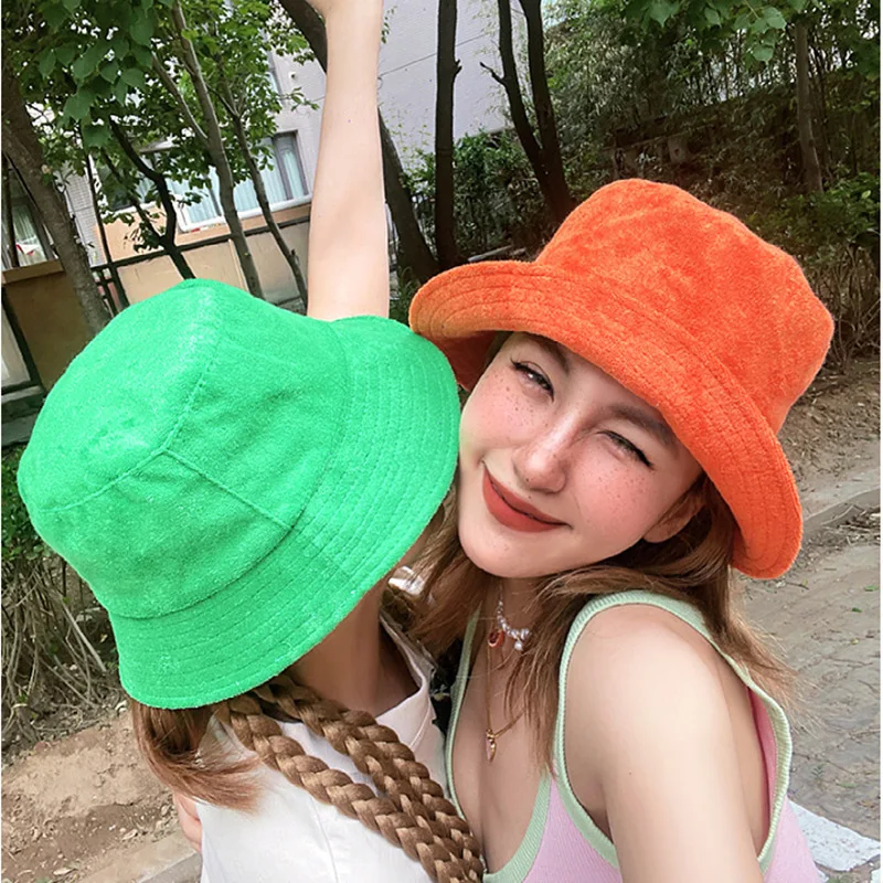 Bucket Hat Cotton Style Summer Casual Fisherman Cap for Men and Women Beach  Vacation Outdoor Terry Towel Fabric Free Shipping