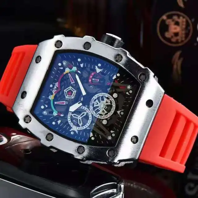 3-pin new richard men's watch top brand luxury watch men's quartz automatic watch male clock 0025
