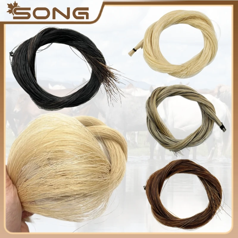 1Hank 7g bow hair for viola violin cello bass bow AAA Siberian horsetail natural ponytail horsehair horse tail violin bow hair