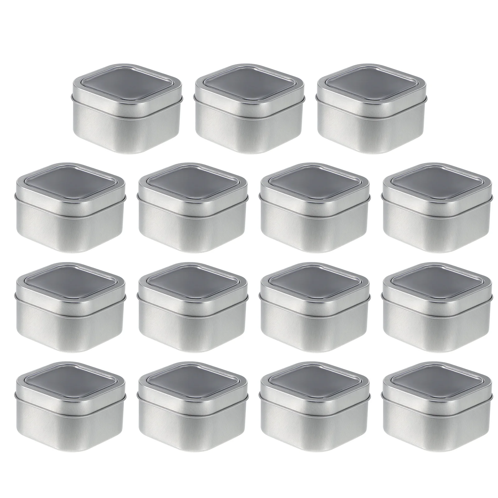 

15 Pcs Tinplate Box Tins for Making Containers With Lids Jar 4 Oz Metal Window