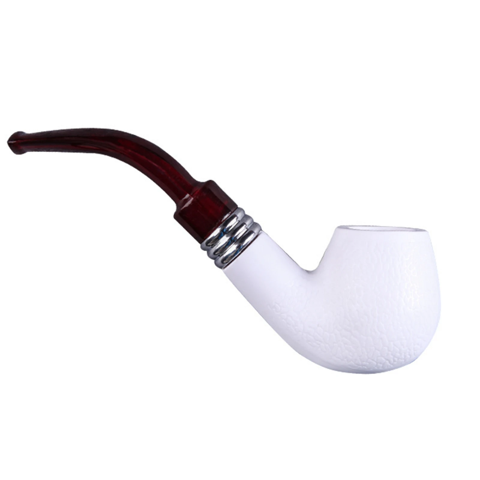 Imitation Sea Bubble Resin Tobacco Pipe Curved Red Tail White Filter Tobacco Pipe Smoking Accessorie 1pc