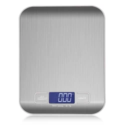 Precision Stainless Steel Kitchen Scale - Digital LCD Backlit Display, 5kg/10kg Capacity (10kg 1G)