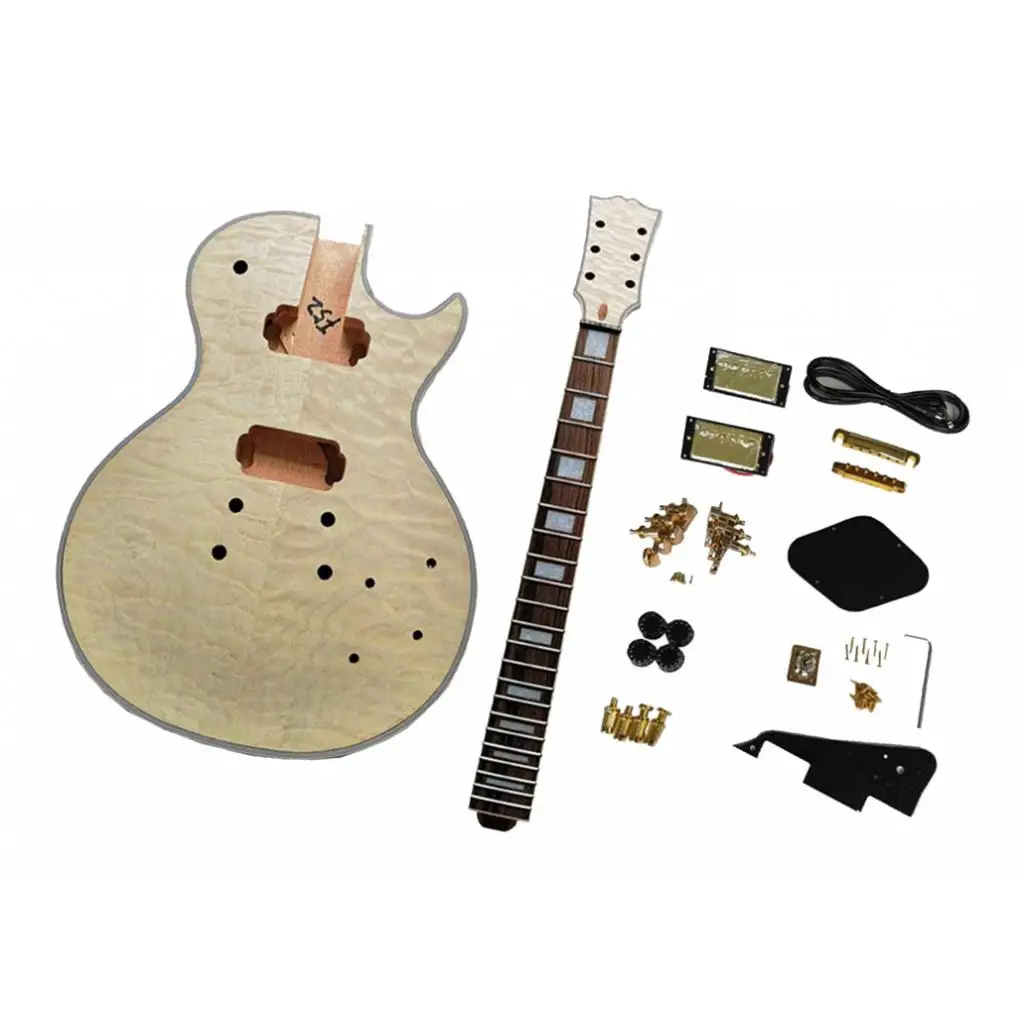 Water Rippling LP Guitar Materials Set Neck Music Instrument Parts