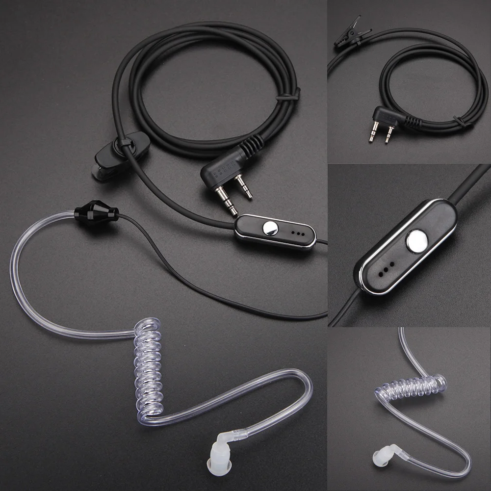 Plastic Headphone 2 Pin Acoustic Tube Practical Earphone Walkie Talkie Headset PTT MIC Accessories for Baofeng Retevis Radios 6