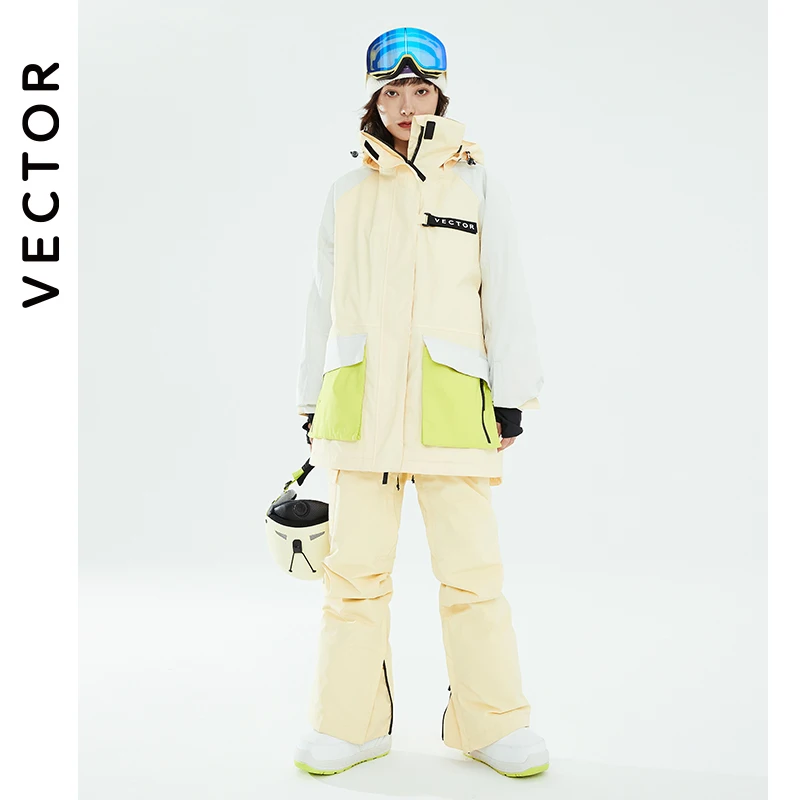 Winter Jacket Ski Jacket Women Ski Pants VECTOR Ski Suit Set Women Man Winter Jackets and Pants Warm Waterproof Jackets Pants Outdoor Ski Bike Camping