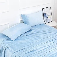 Ultra Soft Milk Velvet Bed Sheets Set Autumn Winter Bedding Set 4/6 Pieces Flannel Fitted and Flat Sheet Pillowcase Cozy Warmth 3