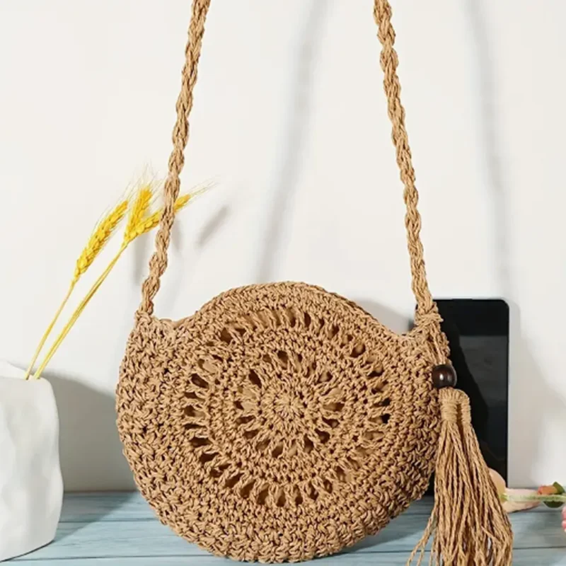 Fashion Hollow Out Shoulder Bags Casual Straw Crossbody Small