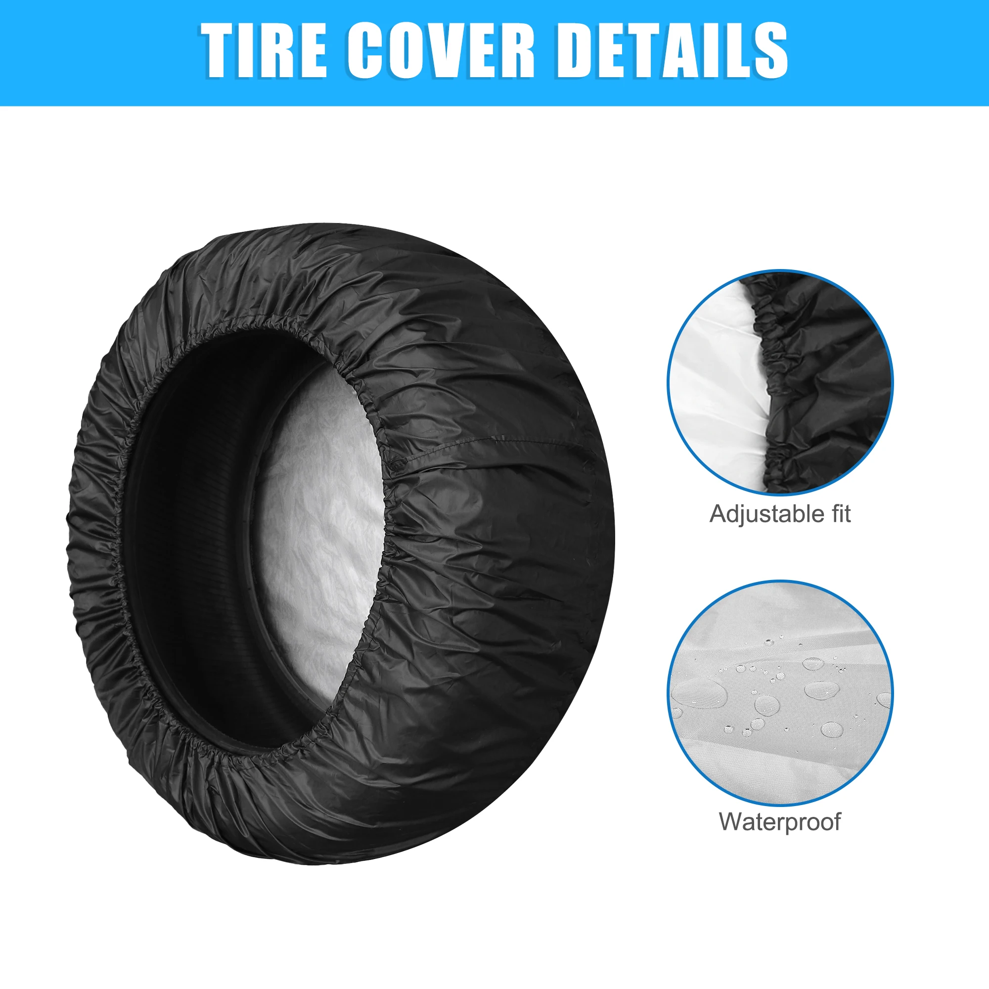 Spare Wheel Cover Uxcell Universal 190T Polyester Spare Tire Cover