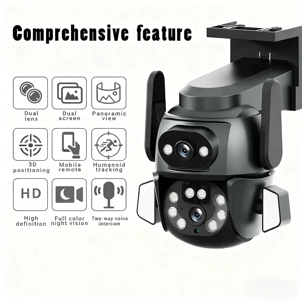 5K 10MP Tuya Dual Lens PTZ WIFI Camera Full HD Dual Screen 4K Security Video Surveillance Camera Ai Human Auto Tracking Outdoor 4