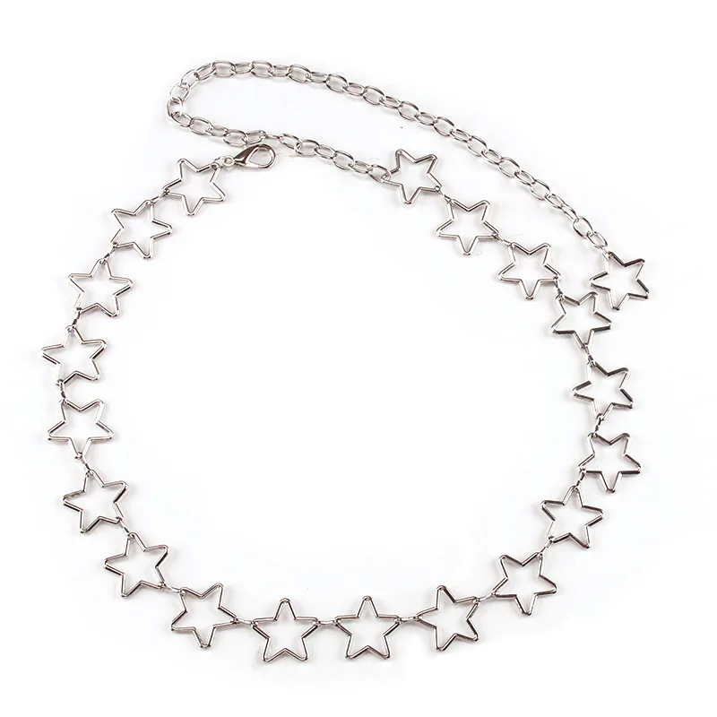 Star Metal Waist Chain Women's Belt Y2k Dress Short Skirt