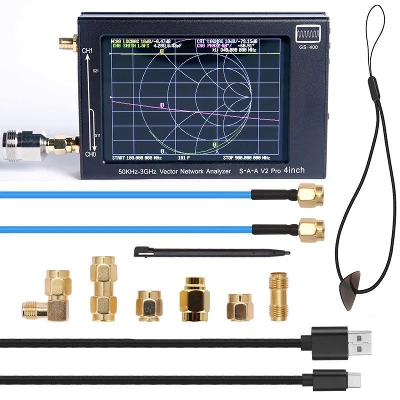 

Second Generation 4 Inch Display GS-400 NanoVNA V2 Shortwave Antenna Analyzer HF VHF UHF