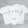 Birthday Princess Family Matching Clothes Butterfly Print Mother Father T-shirt Tops Infant Bodysuit Baby Girl Birthday Outfits 1