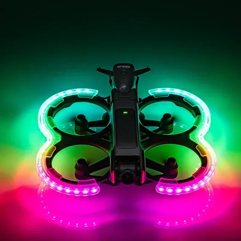 For DJI Avata 2 LED Propeller Guard Protector Rechargeable Luminous Anti-collision Ring Propellers Protective Bumper