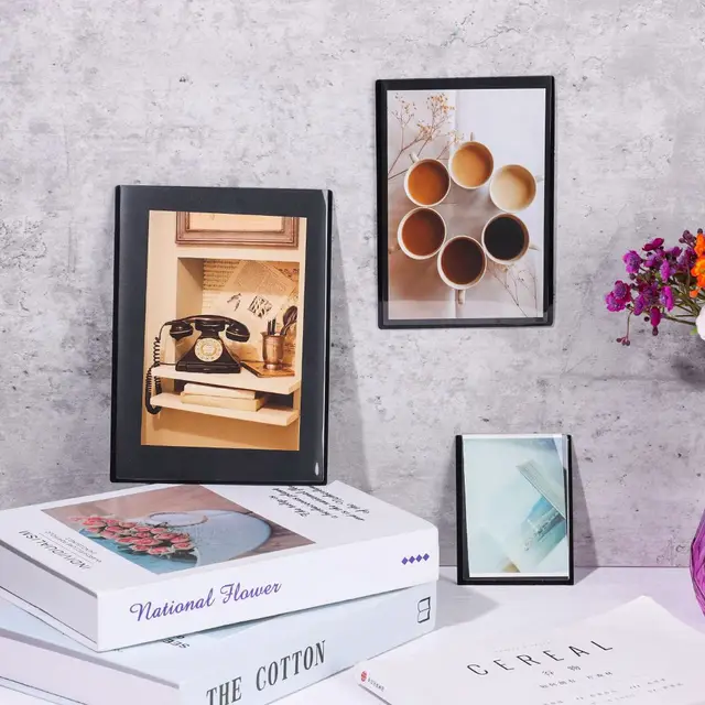 Barkács Fekete Mágneses Képkeret Hűtőszekrény Mágnes Fotoframe Otthoni Nappali Dekoráció - Image 3