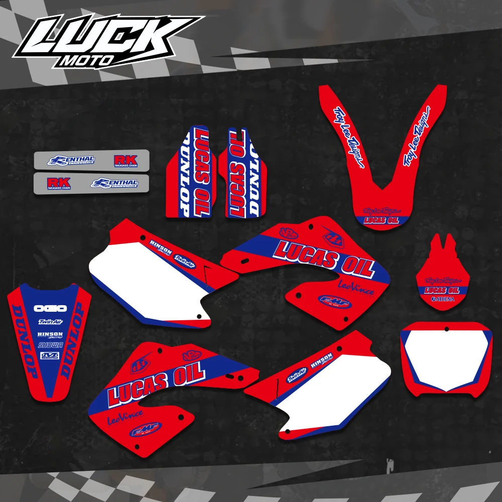 LUCKMOTO Graphic Background Decal Sticker For Honda CR125 CR250 CR125R CR250R 2000 2001 Motorcycle Decoration Sticker Customize rastp jdm racing dual bend curve short throw quick shifter for honda for civic eg ek em 1988 2000 rs sfn003