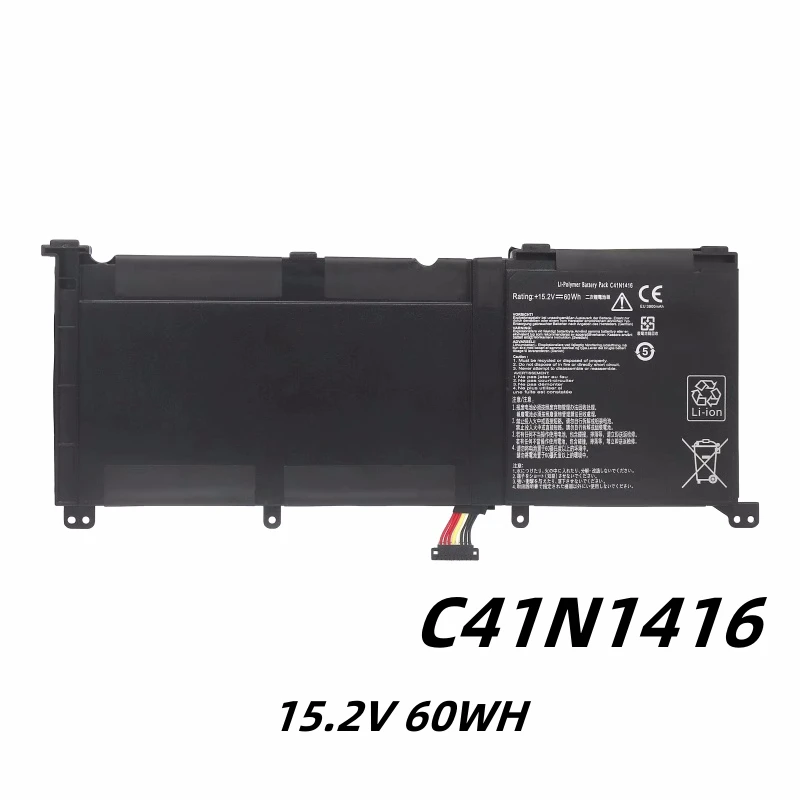 

C41N1416 15.2V 60WH Laptop Battery For ASUS ZenBook Pro G501 G501J G601J UX501 UX501J UX501JW UX501LW UX501VW N501L Series