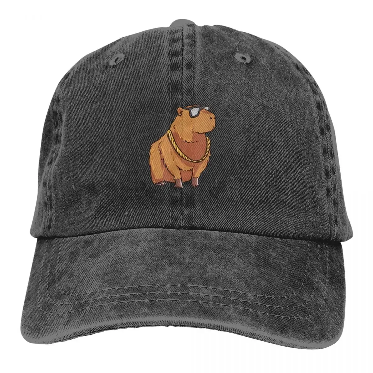 

Washed Men's Baseball Cap Ok I Pull Up Funny Glasses Da Trucker Snapback Caps Dad Hat Capybara Golf Hats