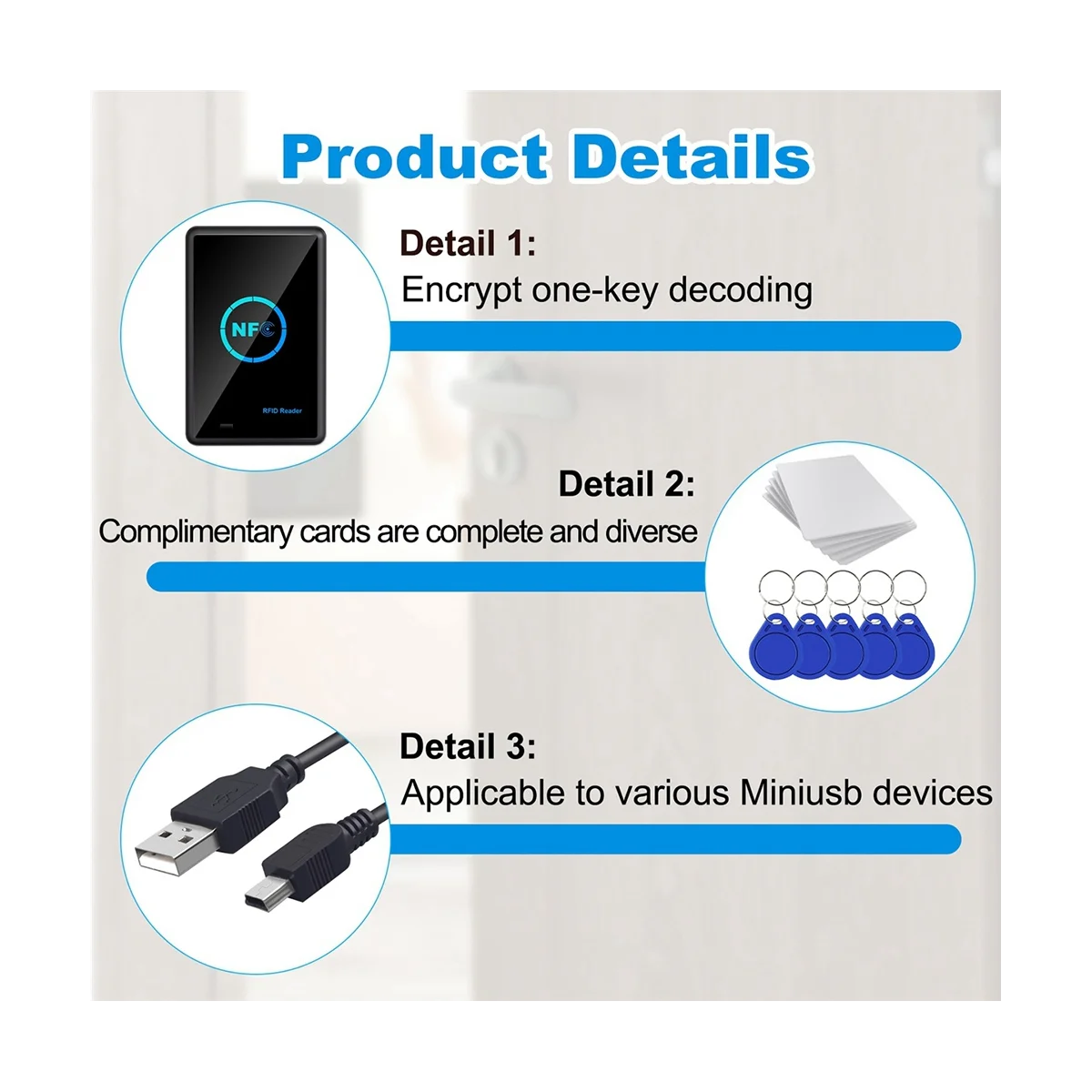 

Дубликатор RFID, 13,56 кГц, USB UID T5577