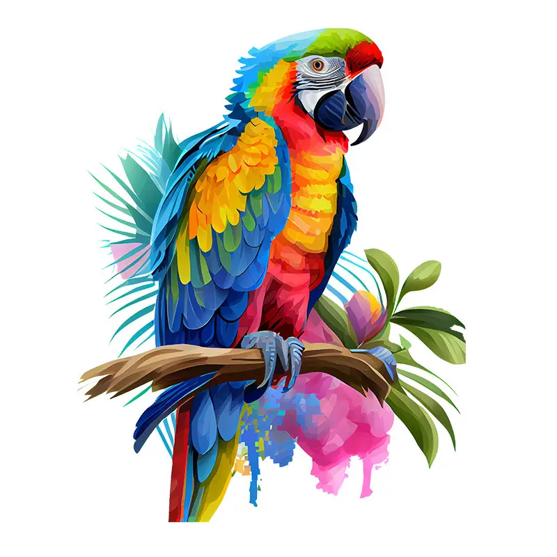 Hand painted Parrot Wall Sticker Home Decoration Toilet Living Room Cabinet Refrigerator Decals wall stickers wall sticker