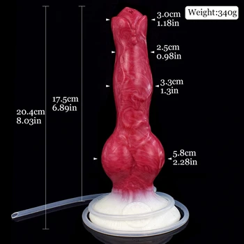 FAAK Realistic Dog Dildo Squirting Function Stimulation Penis Animal Anal Toys For Female Masturbator Silicone Intimate Toys 6