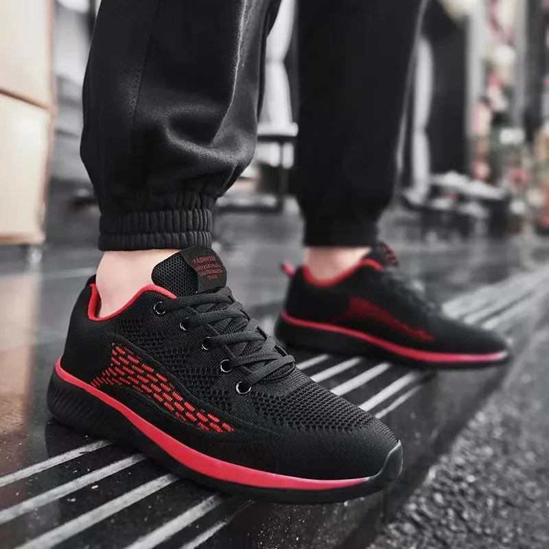 

New Men Sneakers Mesh Breathable Loafers Platform Non-slip Running Shoes High End Tenis Masculino Shoes Flat Vulcanize Shoes