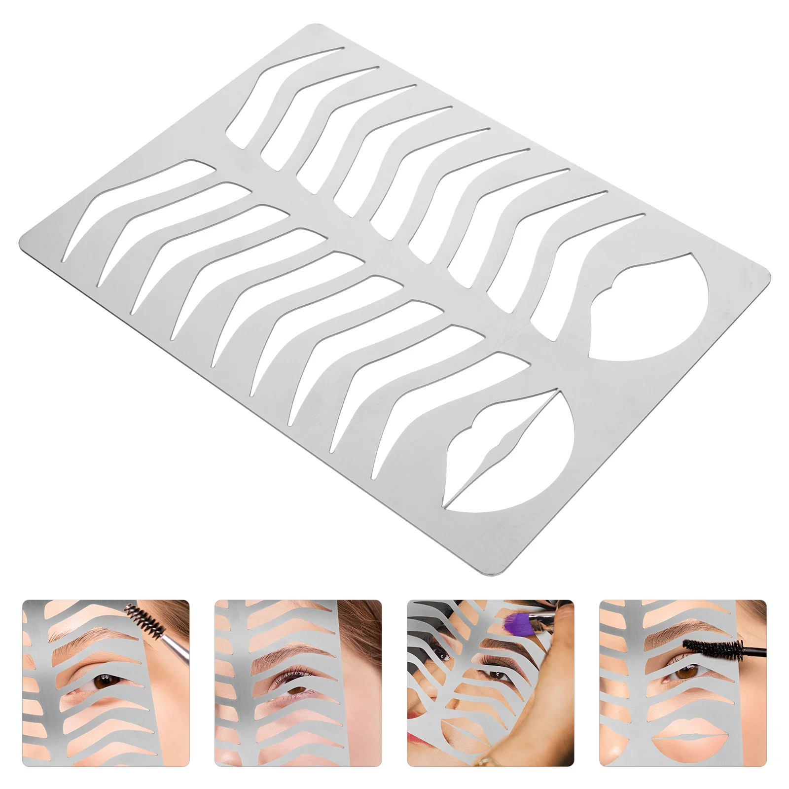 

Eyebrow Stencil Stainless Steel Eyebrow Shaping Stencil Practice Drawing Stencil Mold for Salon