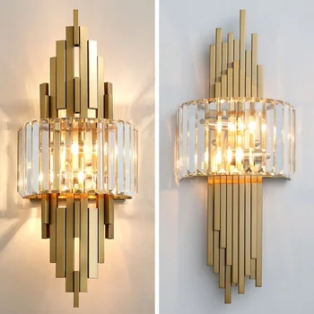 Nordic Luxury Crystal Wall Lamp Sconce Light For Living Room Corridor Hall Indoor Fixture 1