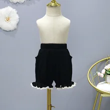 

Kids Pant Girls Clothes Casual Costume Cute Lace Summer 3-11 Years Daily Half Flare Pants Capris For Girl Children's Clothing