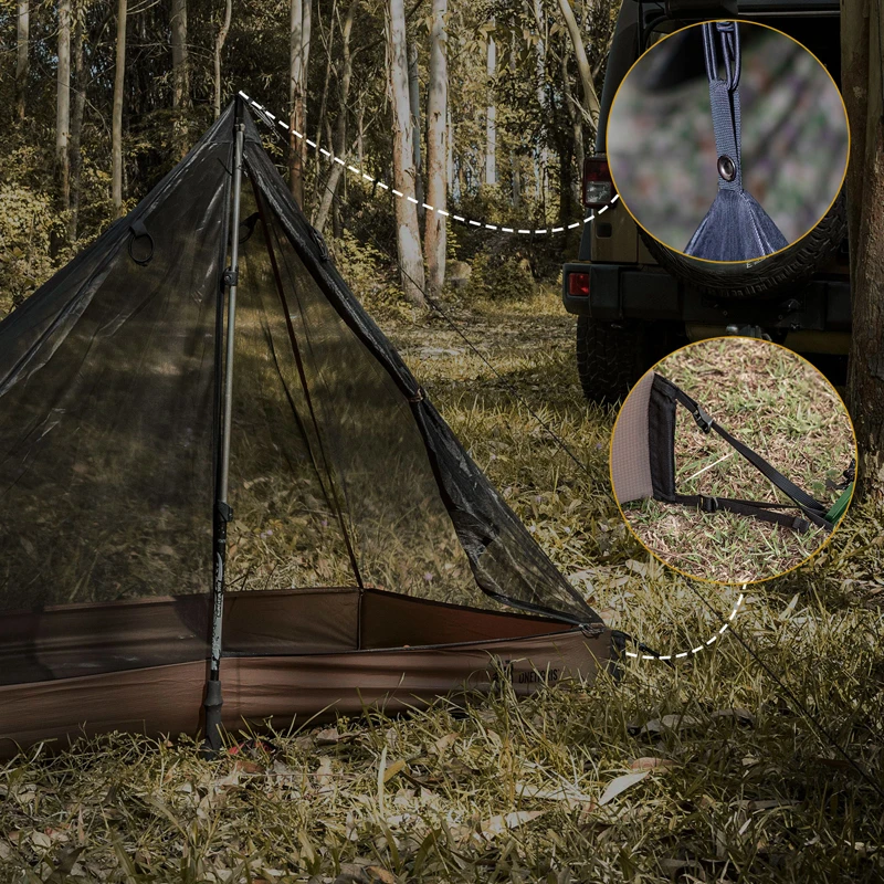 OneTigris 1-Person Mesh Inner Tent Camping Shelter with Waterproofed Tent Bathtub Floor for Tents Tarps Backpacking Hiking