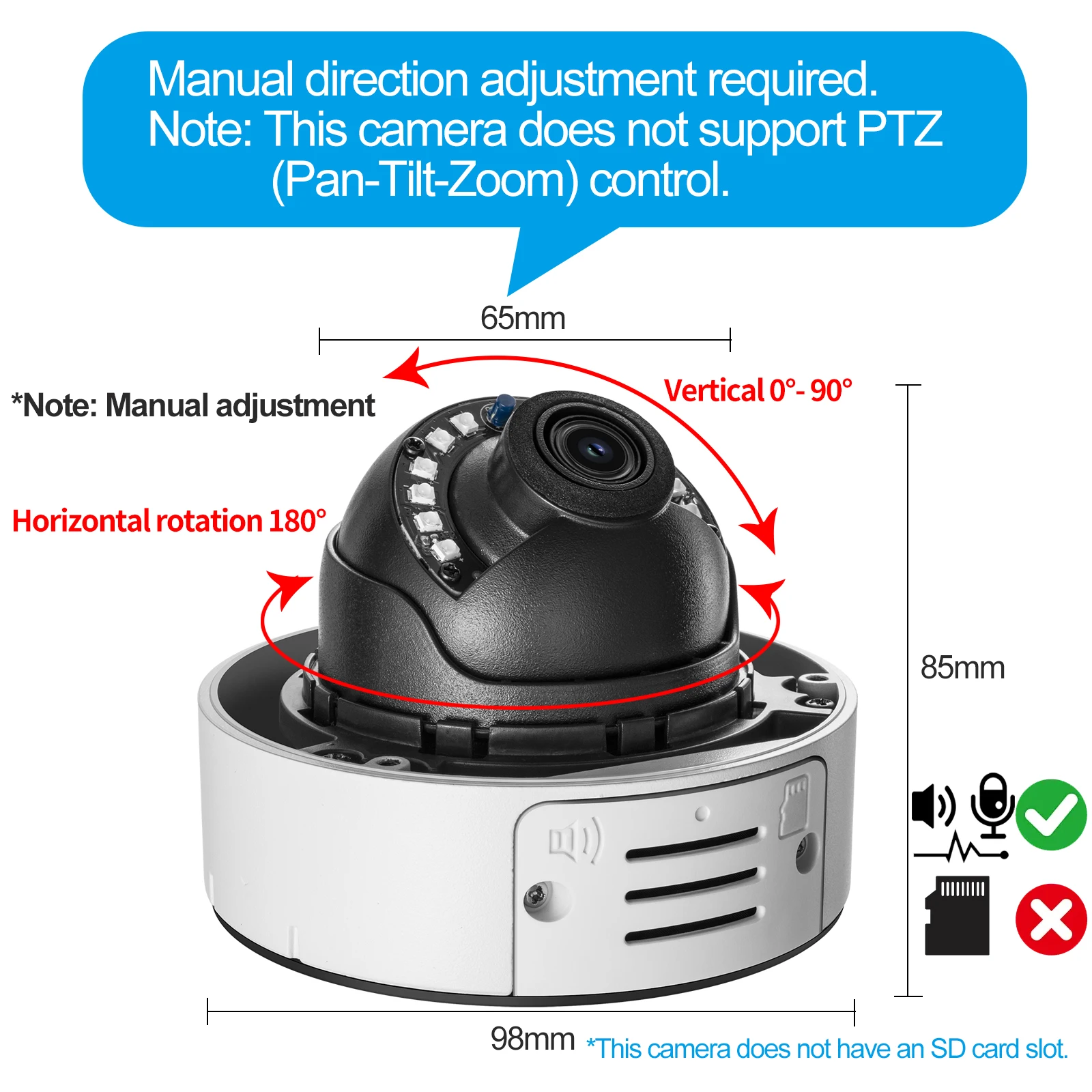 Gadinan 8MP 4K POE IP Camera Vandal-proof Outdoor 5MP 2-Way Audio H.265 Onvif Metal Dome Wired CCTV Security Video Surveillance 6