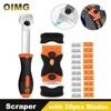 Razor Blade Scrapers with 20pcs Blades  Car Wrap Sticker Squeegee for Car Window Cleaning Glass Ceramic Dust Dirty Remover Tool 1