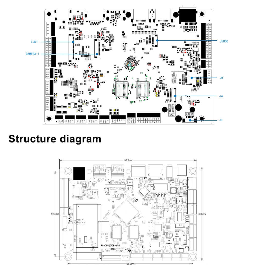 RL-068Q01GN ARM Cortex A55 4-core Rockchip RK3568 Development Board Open Root Pe