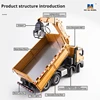Huina New Product 1538 Remote Control Dump Truck 2.4G Remote Control 26 CH 1/14 Full-Scale Dump Truck Grab Wood Rc Model Dump 6