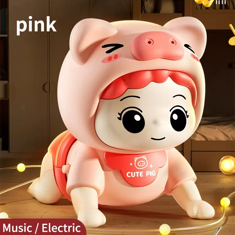 Baby toys learn to crawl guide head up practice training puzzle early education crawling baby sound light music 7