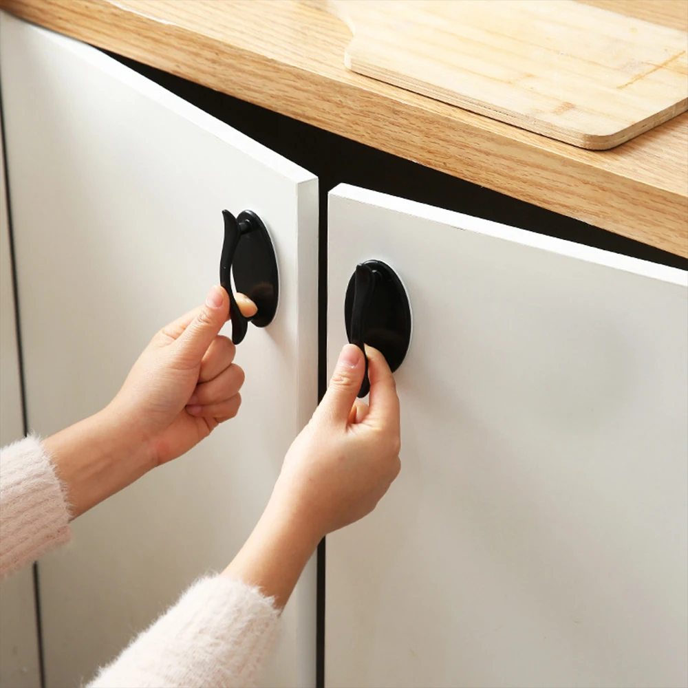 2/1pcs Self Adhesive Door Handles Punch-free Kitchen Cabinet Bedroom Wardrobe Pulls Furniture Hardware Door Knobs Drawer Handle