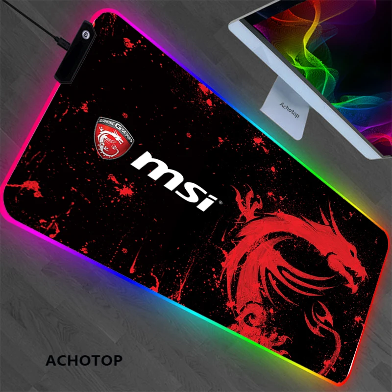 Grand tapis de souris RGB 1000x500 avec rétro-éclairage LED, accessoire de  Gamer pour ordinateur de bureau - AliExpress