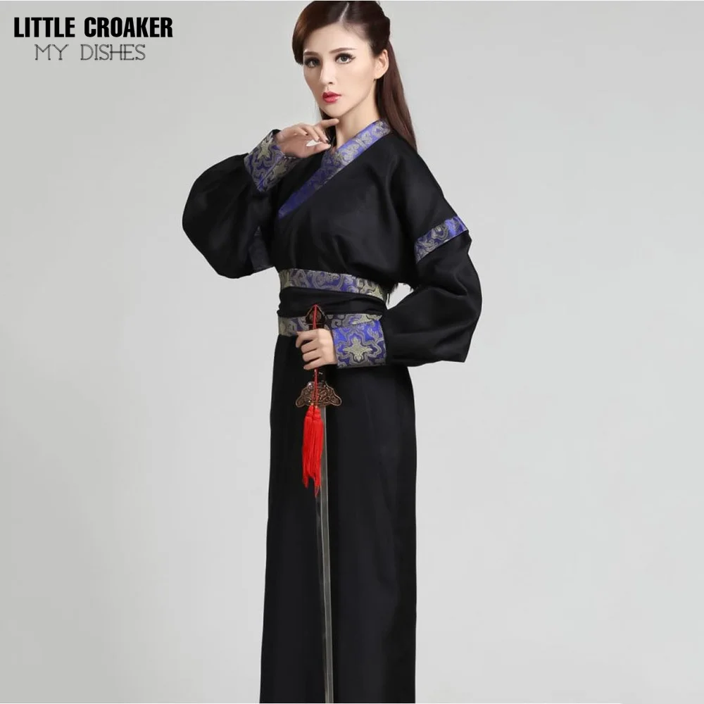 Black Dance Outfits for Women Party Female Fantasy Male Chinese Dance Swords Man Hanfu Costumes for Stage Plays