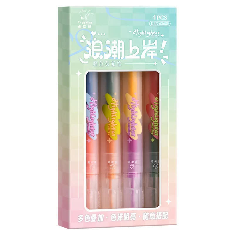 4pc/set Cute Candy Color Highlighter Kids DIY Decor Graffiti Drawing Scrapbook Journal Marker Paint American Fashion