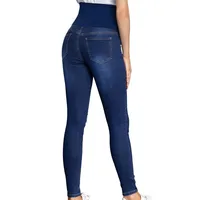 Autumn Fashion Denim Maternity Clothing Straight Long Jeans Wide Leg Loose belly Pants for Pregnant Women Pregnancy Casual Pants 2